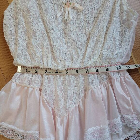 Vintage Tosca of California medium lace bodysuit teddy lingerie pastel coquette - Picture 11 of 13